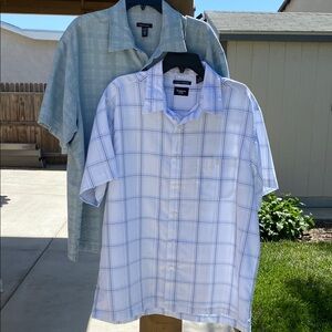 Set of 2 Haggar and Van Heusen Men’s Casual Button Down Shirts